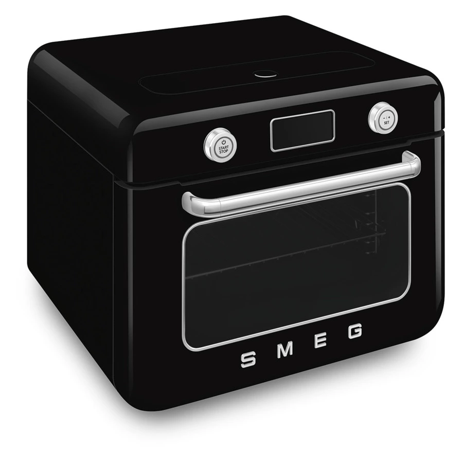 Мини печь с паром и функцией Аэрогриль 10 функций SMEG COF01BLEU, черный