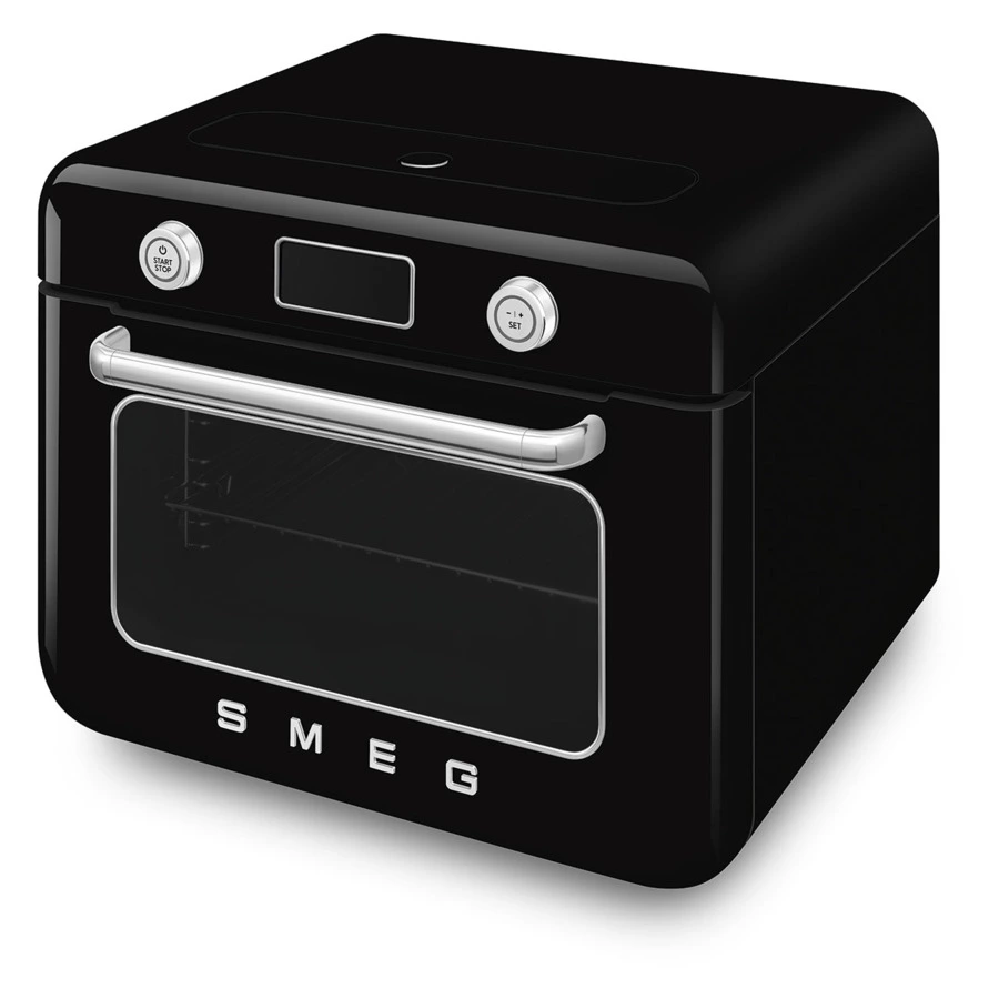 Мини печь с паром и функцией Аэрогриль 10 функций SMEG COF01BLEU, черный