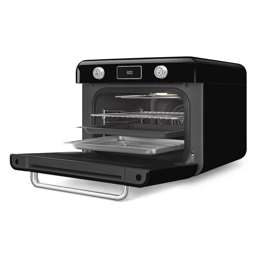 Мини печь с паром и функцией Аэрогриль 10 функций SMEG COF01BLEU, черный