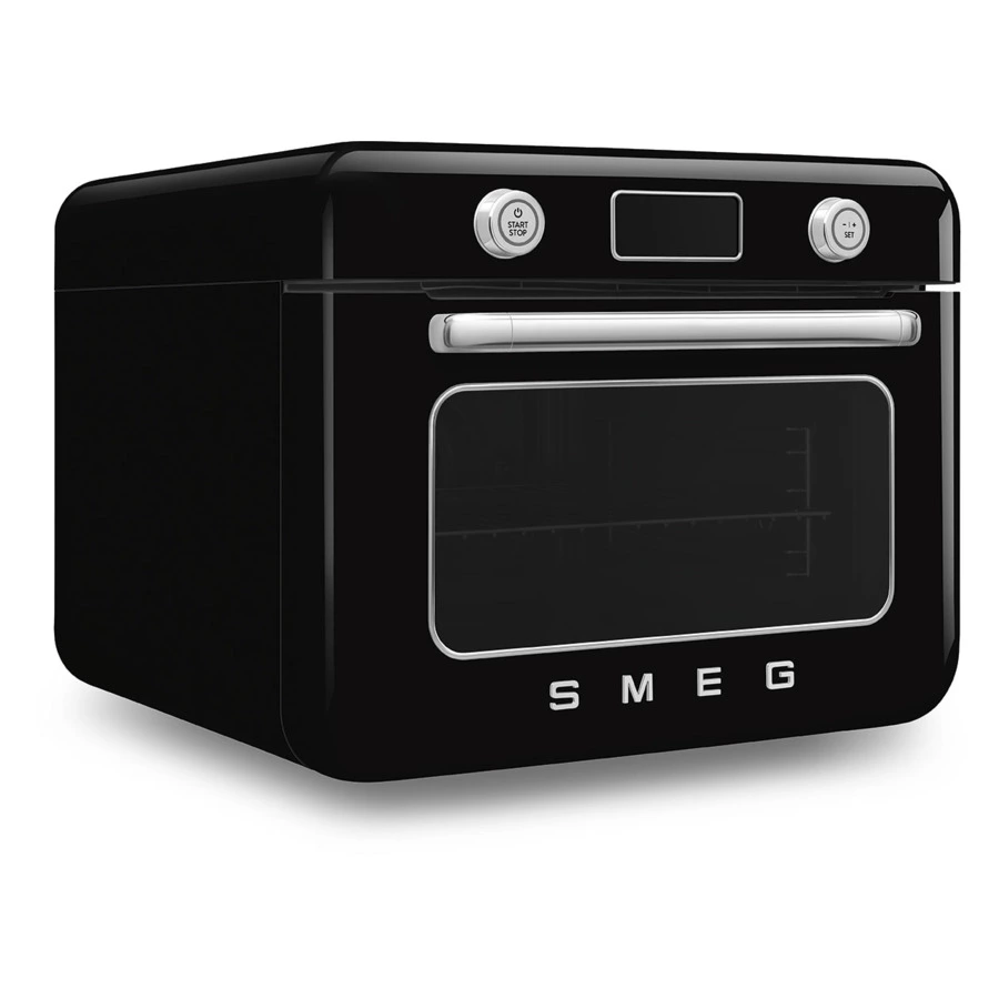 Мини печь с паром и функцией Аэрогриль 10 функций SMEG COF01BLEU, черный