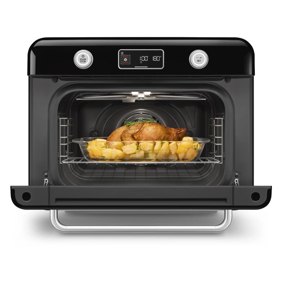 Мини печь с паром и функцией Аэрогриль 10 функций SMEG COF01BLEU, черный