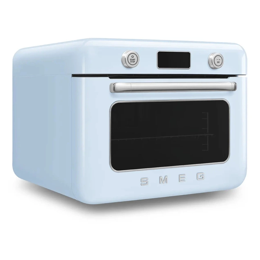 Мини печь с паром и функцией Аэрогриль 10 функций SMEG COF01PBEU, пастельный голубой