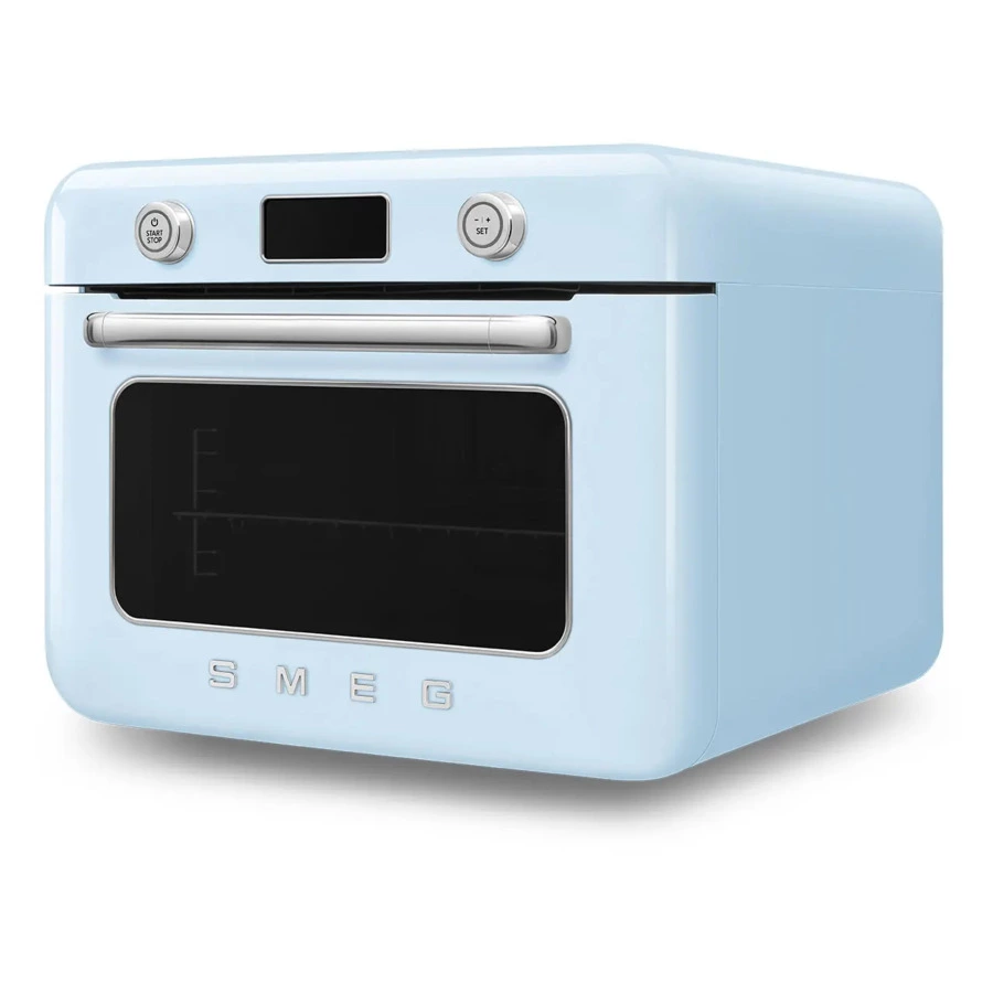 Мини печь с паром и функцией Аэрогриль 10 функций SMEG COF01PBEU, пастельный голубой