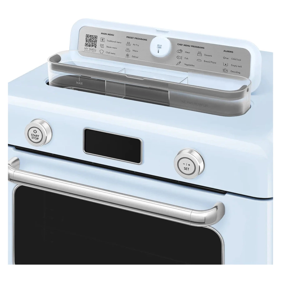 Мини печь с паром и функцией Аэрогриль 10 функций SMEG COF01PBEU, пастельный голубой