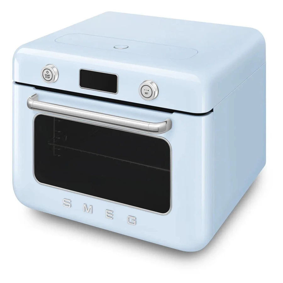 Мини печь с паром и функцией Аэрогриль 10 функций SMEG COF01PBEU, пастельный голубой