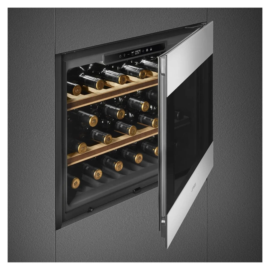 Холодильный шкаф для вина встраиваемый до 18 бутылок SMEG CVI321X3 56х45,4 см