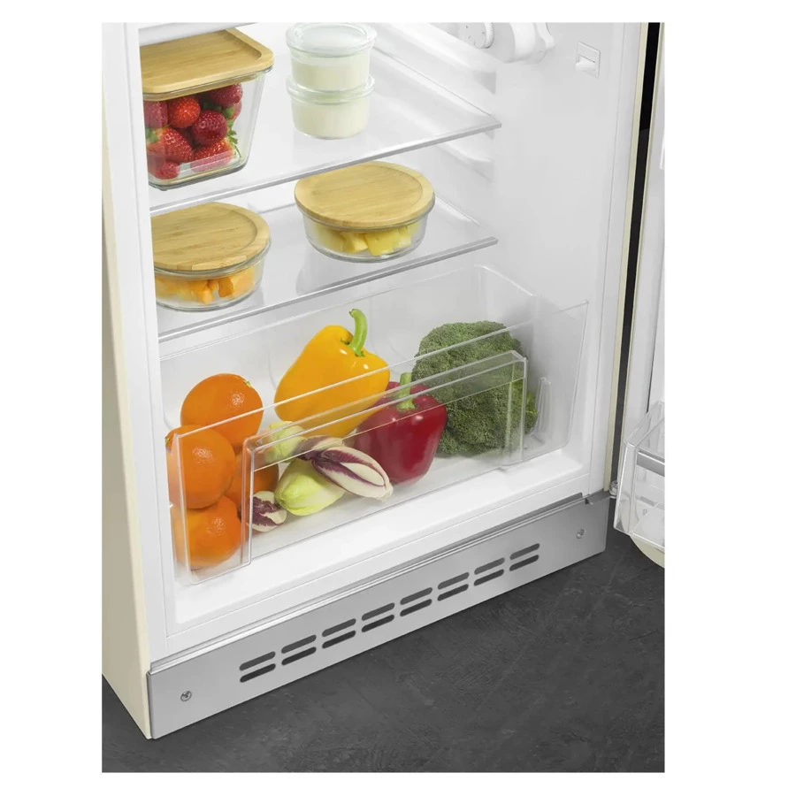 Холодильник однодверный стиль 50-х годов SMEG FAB10RCR6 54,5 см, 122 л, кремовый