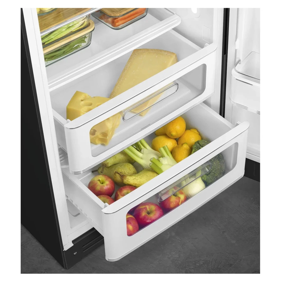 Холодильник однодверный стиль 50-х годов SMEG FAB28RBL5 60 см, 281 л, черный