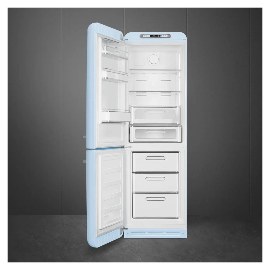 Холодильник двухдверный стиль 50-х годов No-frost SMEG FAB32LPB5 60 см, 365 л, голубой