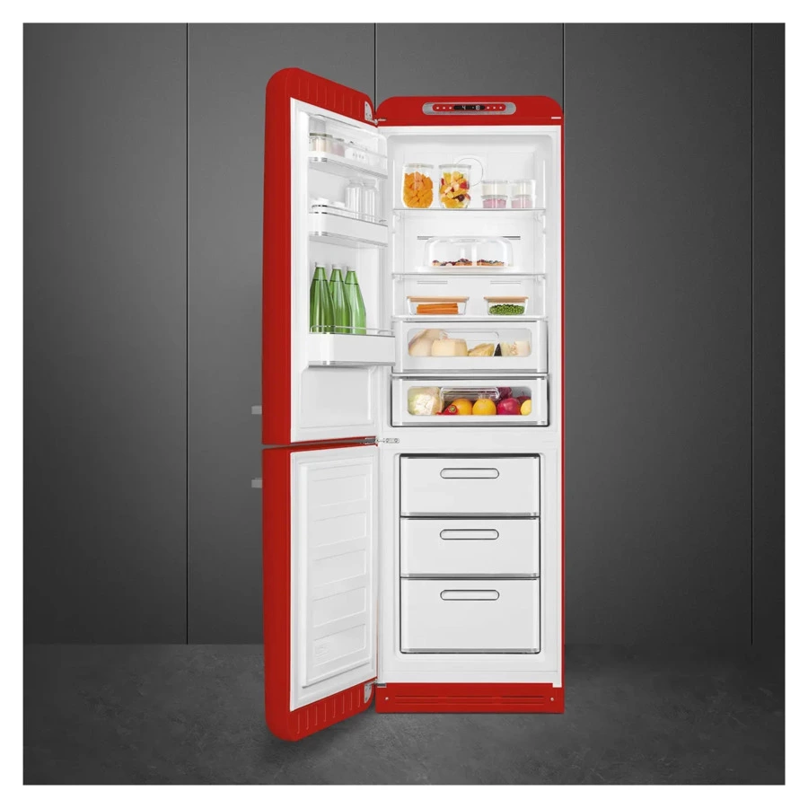 Холодильник двухдверный стиль 50-х годов No-frost SMEG FAB32LRD5 60 см, 365 л, красный