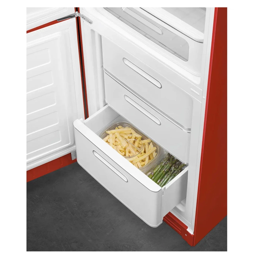 Холодильник двухдверный стиль 50-х годов No-frost SMEG FAB32LRD5 60 см, 365 л, красный