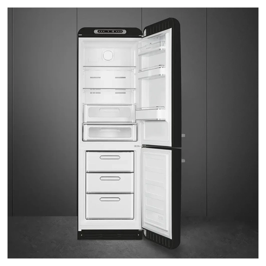 Холодильник двухдверный стиль 50-х годов No-frost SMEG FAB32RBL5 60 см, 365 л, черный
