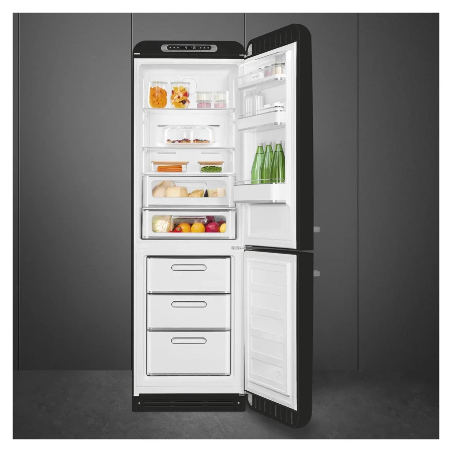 Холодильник двухдверный стиль 50-х годов No-frost SMEG FAB32RBL5 60 см, 365 л, черный