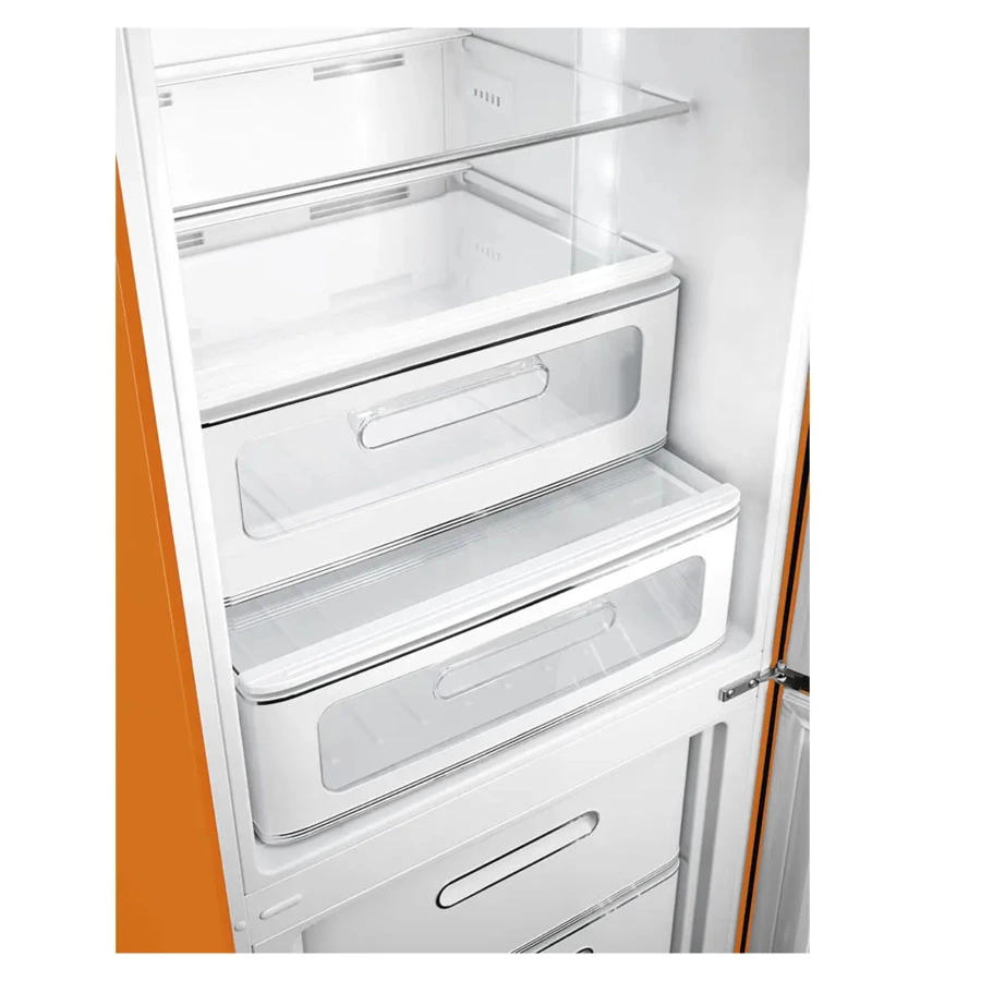 Холодильник двухдверный стиль 50-х годов No-frost SMEG FAB32ROR5 60 см, 365 л, оранжевый