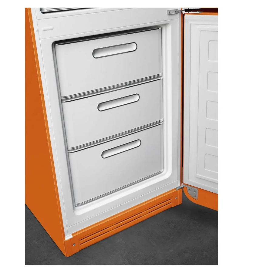 Холодильник двухдверный стиль 50-х годов No-frost SMEG FAB32ROR5 60 см, 365 л, оранжевый