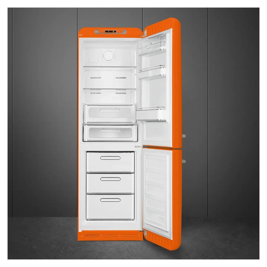 Холодильник двухдверный стиль 50-х годов No-frost SMEG FAB32ROR5 60 см, 365 л, оранжевый
