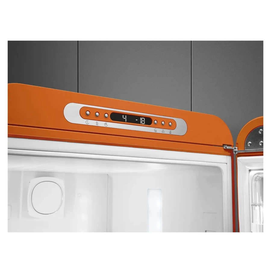 Холодильник двухдверный стиль 50-х годов No-frost SMEG FAB32ROR5 60 см, 365 л, оранжевый