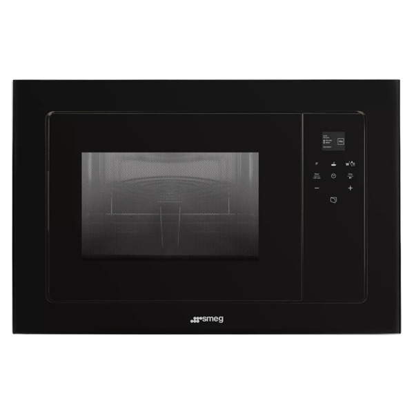 Печь микроволновая встраиваемая 5 функций SMEG FMI120B3 Linea 60 см, 38 см, стекло Deep Black