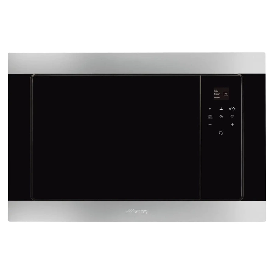 Печь микроволновая встраиваемая 3 функции SMEG FMI320X2 Classica 60 см, 38 см, черное стекло Eclipse