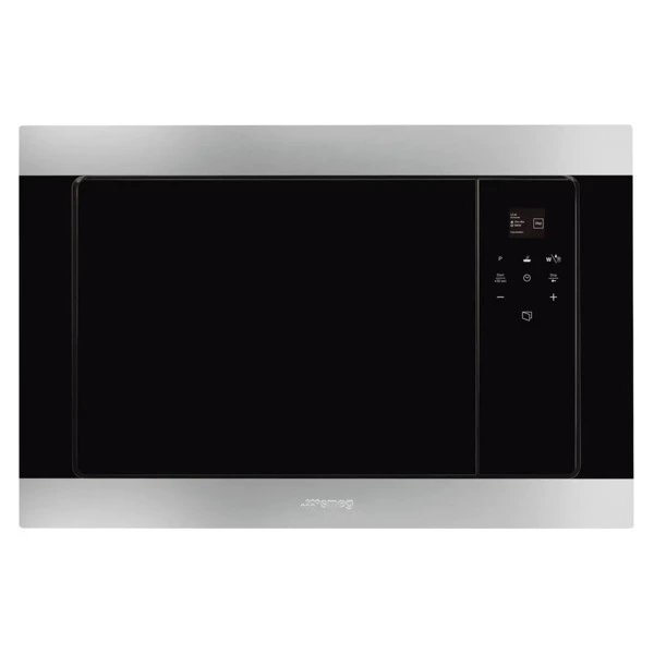 Печь микроволновая встраиваемая 3 функции SMEG FMI320X2 Classica 60 см, 38 см, черное стекло Eclipse