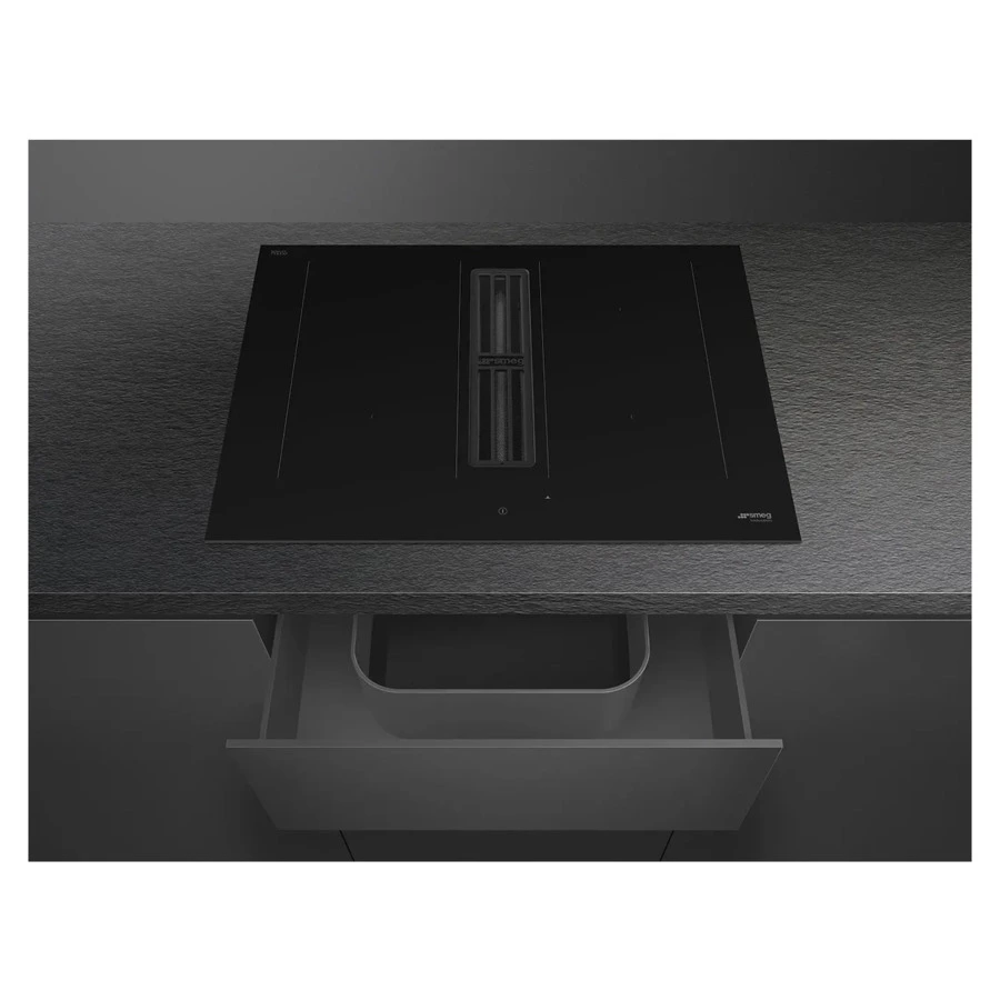 Варочная панель индукционная с вытяжкой SMEG HOBD472D2 Multizone 80 см, прямой край