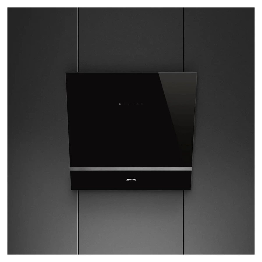 Вытяжка настенная наклонная SMEG KV26N Linea 60 см, черное стекло