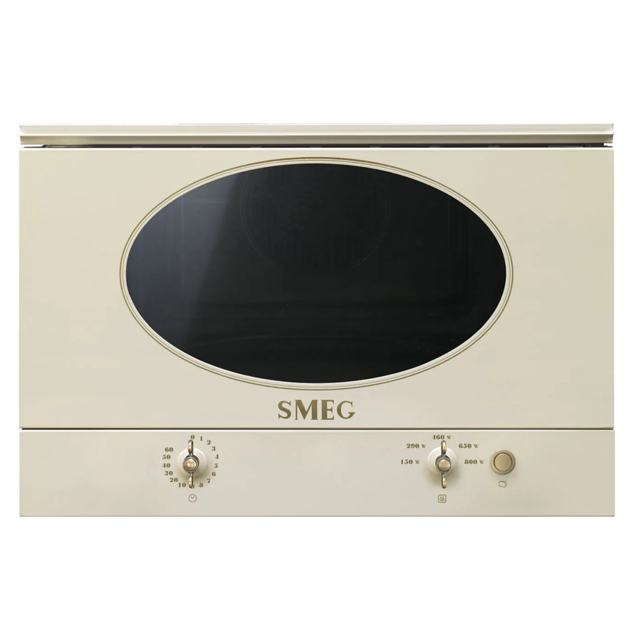 Печь микроволновая встраиваемая 6 функций SMEG MP822NPO Coloniale 60х38 см,  кремовая