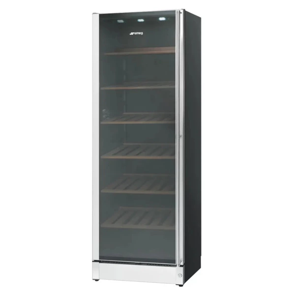 Винный шкаф отдельностоящий до 197 бутылок с 2-мя термо зонами SMEG SCV115GS Classica 60 см