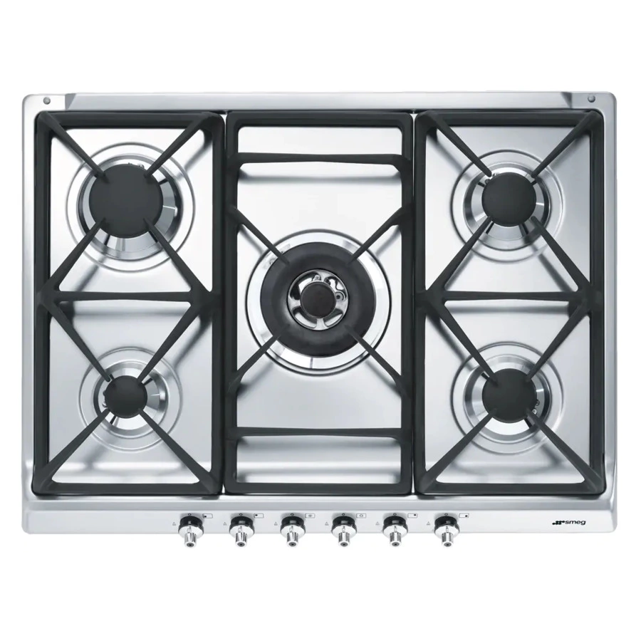 Варочная панель газовая SMEG SE70SGH-5 Classica 70 cм, сталь, фурнитура серебристая