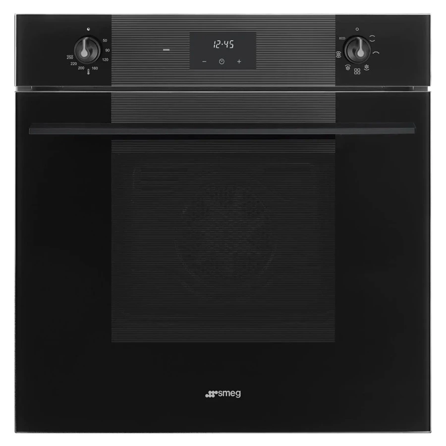 Духовой шкаф электрический 6 функций SMEG SF6100VB3 Linea 60 см, черное стекло Deep Black