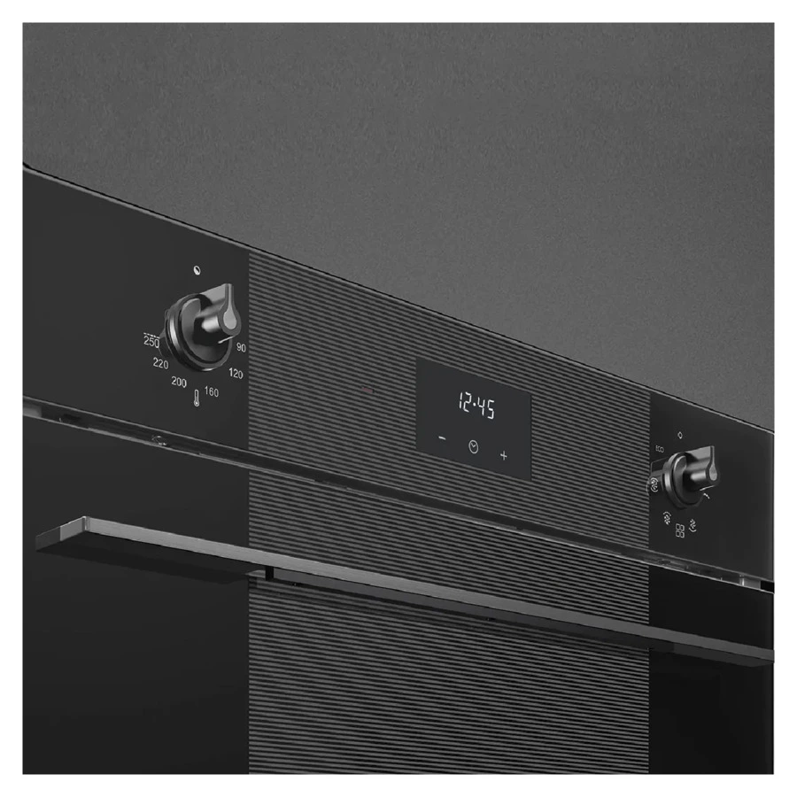 Духовой шкаф электрический 6 функций SMEG SF6100VB3 Linea 60 см, черное стекло Deep Black