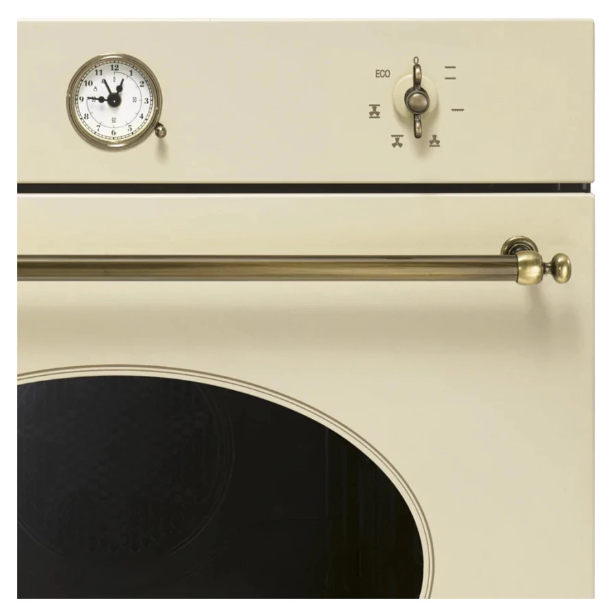 Духовой шкаф электрический 6 функций SMEG SF800PO Coloniale 60 см, кремовый