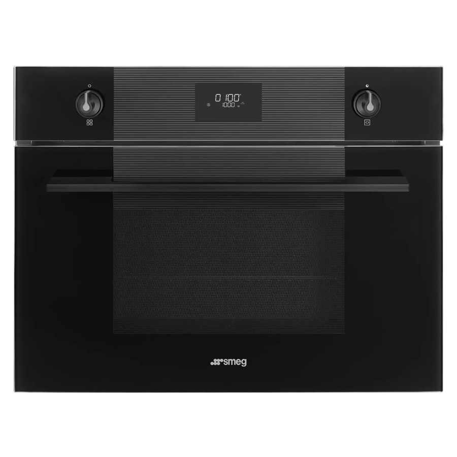 Духовой шкаф с СВЧ 9 функций SMEG SO4101M1B3 60х45 см, черное стекло Deep Black