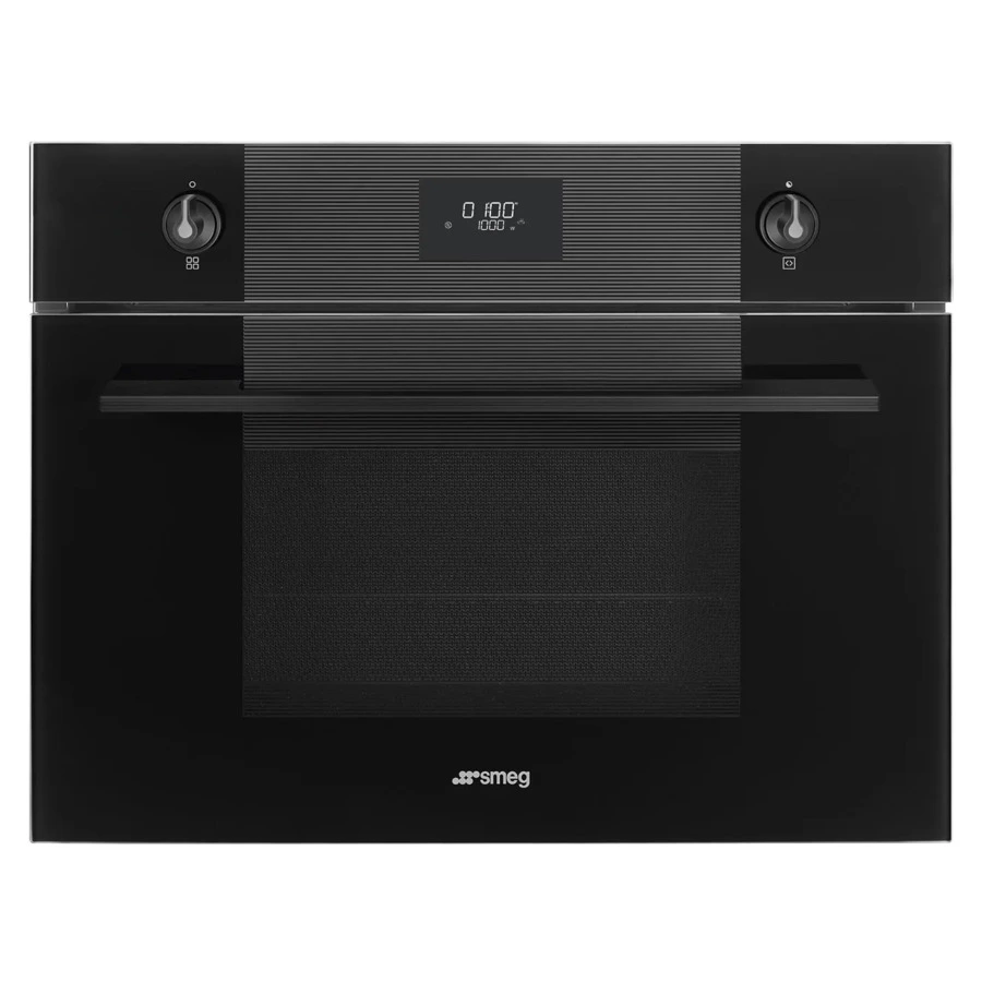 Духовой шкаф с СВЧ 9 функций SMEG SO4101M1B3 60х45 см, черное стекло Deep Black