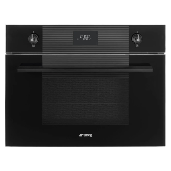 Духовой шкаф с СВЧ 9 функций SMEG SO4101M1B3 60х45 см, черное стекло Deep Black