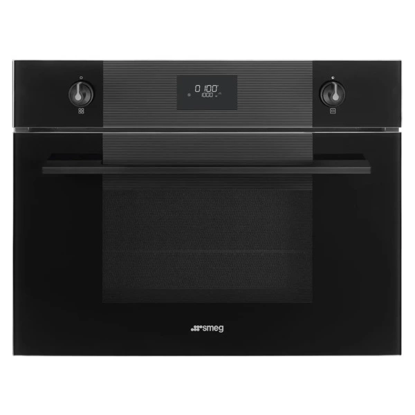 Духовой шкаф с СВЧ 9 функций SMEG SO4101M1B3 60х45 см, черное стекло Deep Black