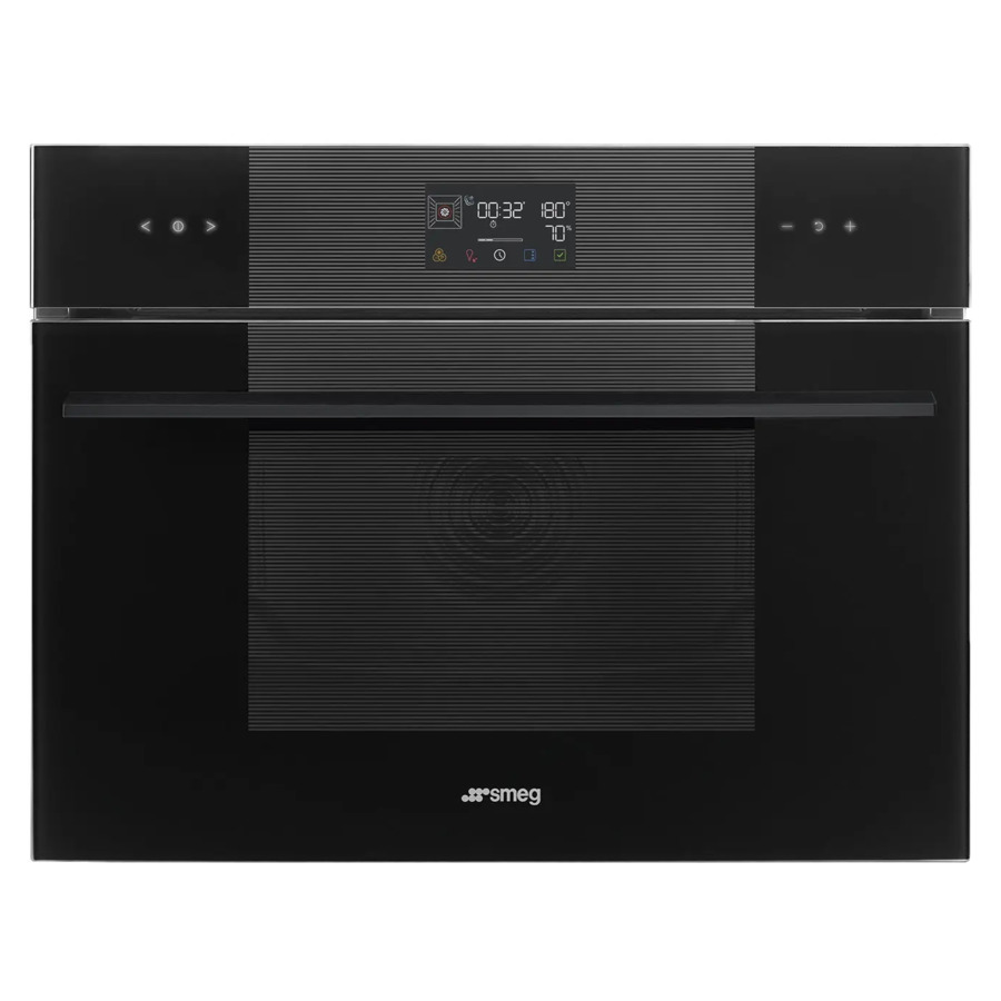 Духовой шкаф электрический с паром 12 функций SMEG SO4102S3B3 60х45 см, черное стекло Deep Black