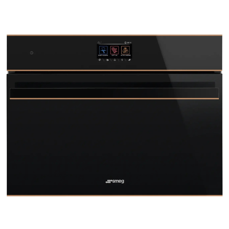 Духовой шкаф с паром 20 функций SMEG SO4604S4PNR Dolce Stil Novo 60х45 см, чёрное стекло Eclipse