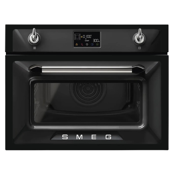 Духовой шкаф с СВЧ 12 функций SMEG SO4902M1N Victoria 60х45 см, черный