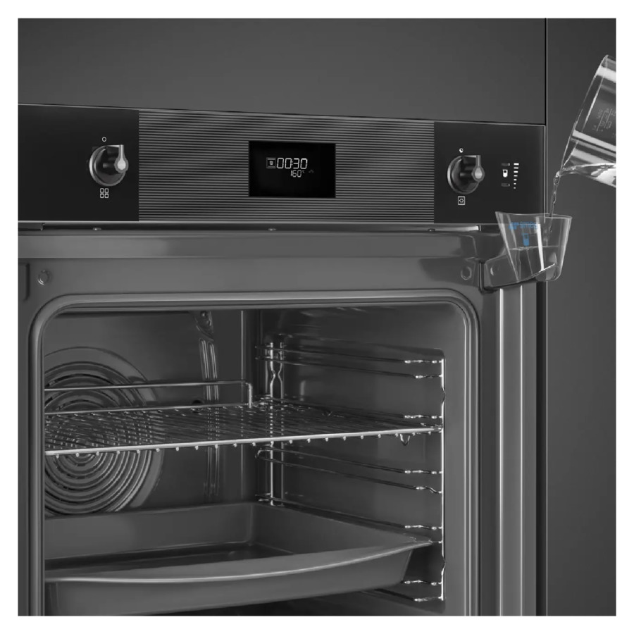 Духовой шкаф с паром 11 функций SMEG SO6101S2B3 Linea 60 см, стекло Deep Black