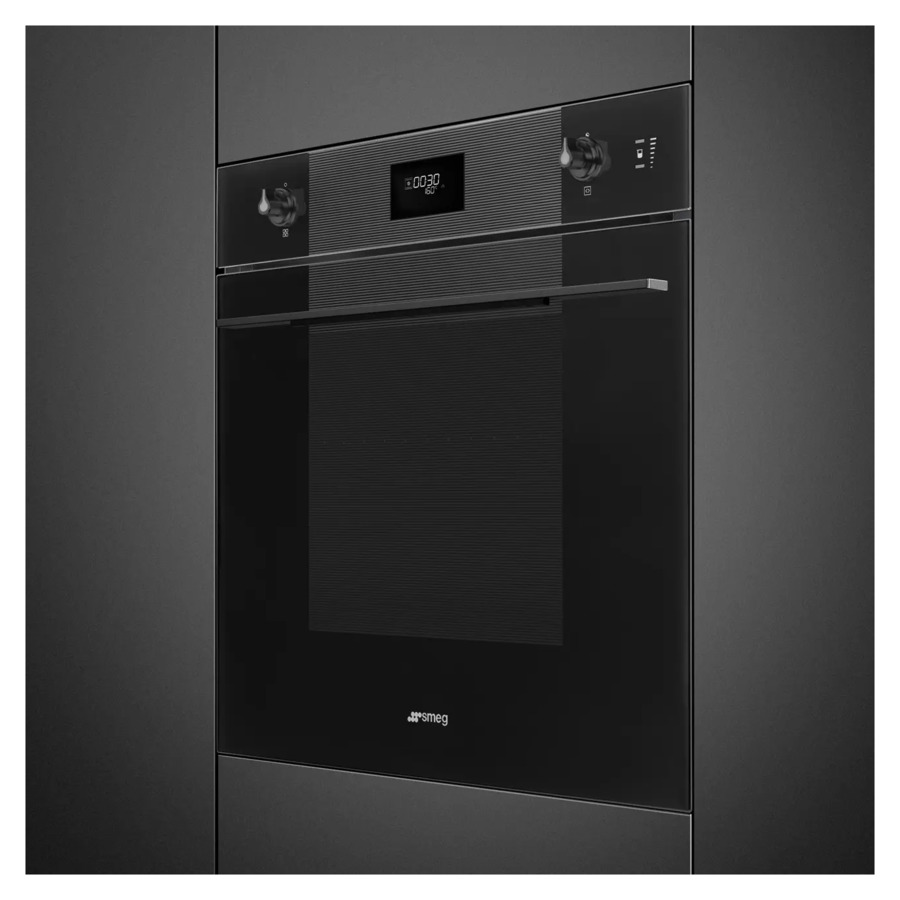 Духовой шкаф с паром 11 функций SMEG SO6101S2B3 Linea 60 см, стекло Deep Black