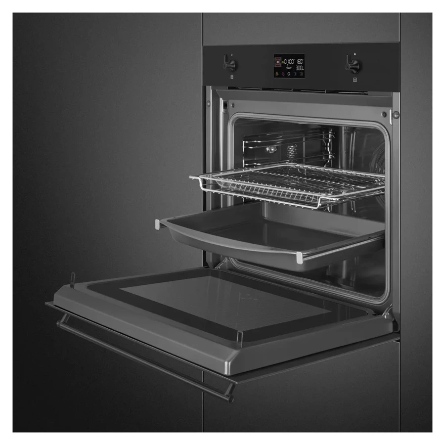 Духовой шкаф с СВЧ 11 функций SMEG SO6302M2N 60 см, черный матовый