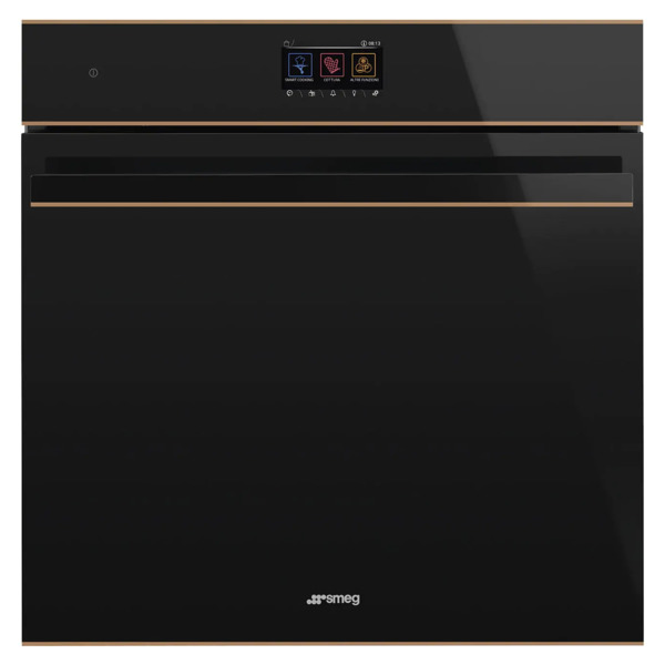 Духовой шкаф с паром 20 функций SMEG SO6604S4PNR 60 см, черное стекло Eclipse, медный профиль