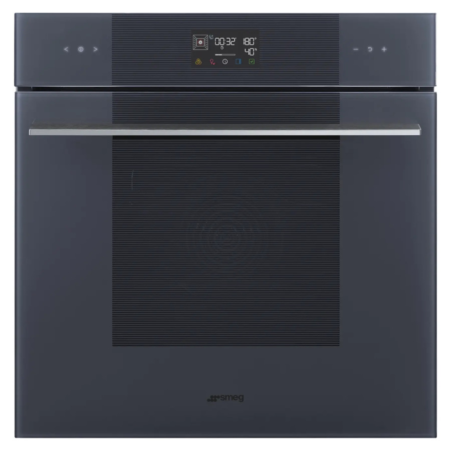 Духовой шкаф с пиролизом и паром 12 функций SMEG SOP6102S2PG Linea 60 см, стекло Neptune grey