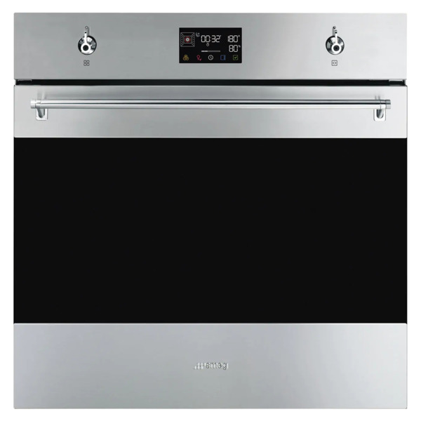 Духовой шкаф с пиролизом и паром 12 функций SMEG SOP6302S2PX Classica 60 см, стекло Eclipse