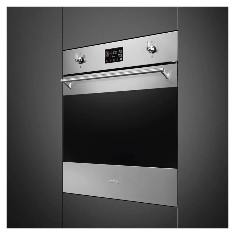 Духовой шкаф с пиролизом 10 функций SMEG SOP6302TX Classica 60 см, сталь нержавеющая