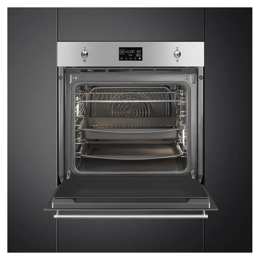 Духовой шкаф с пиролизом 10 функций SMEG SOP6302TX Classica 60 см, сталь нержавеющая