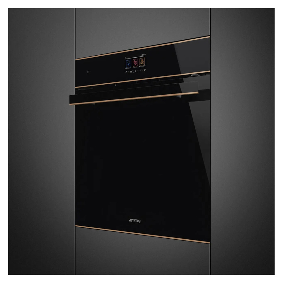 Духовой шкаф с пиролизом и паром 19 функций SMEG SOP6604S2PNR 60 см, черное стекло Eclipse