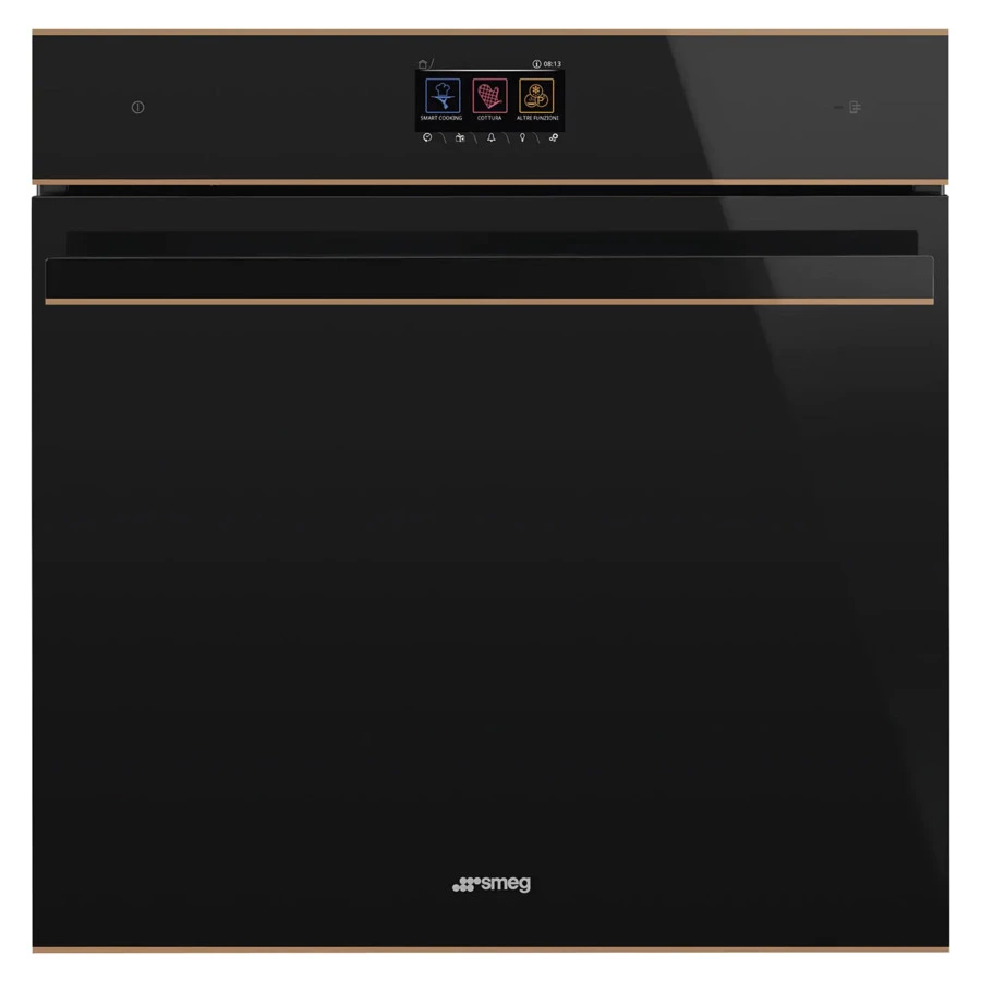 Духовой шкаф с пиролизом 10 функций SMEG SOP6604TPNR 60 см, черное стекло Eclipse