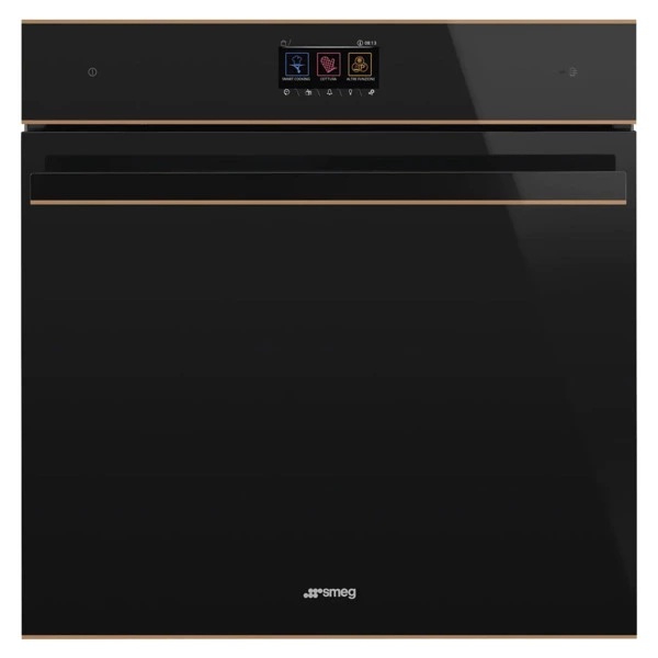 Духовой шкаф с пиролизом 10 функций SMEG SOP6604TPNR 60 см, черное стекло Eclipse